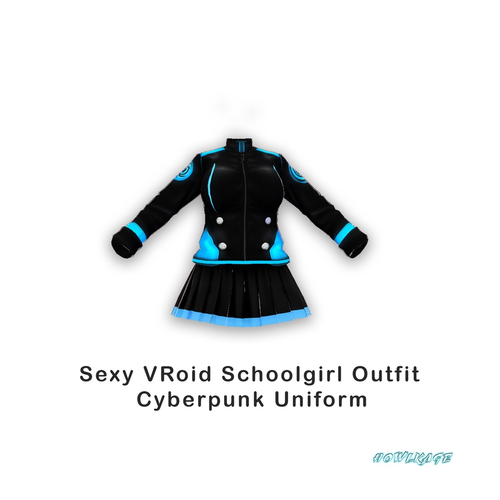 Sexy VRoid Schoolgirl Outfit – Cyberpunk Uniform Free Download