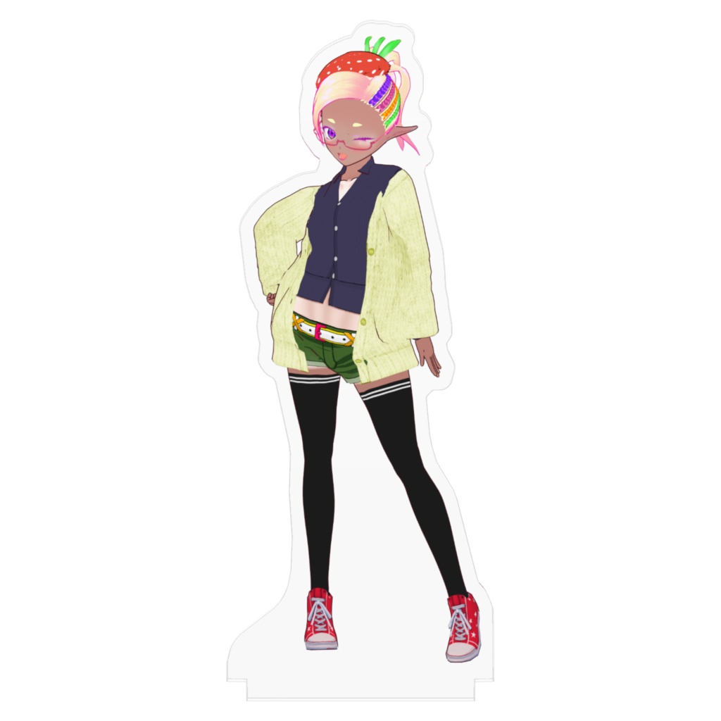 【アクスタ100mm】苺わっふるウィンクポーズ