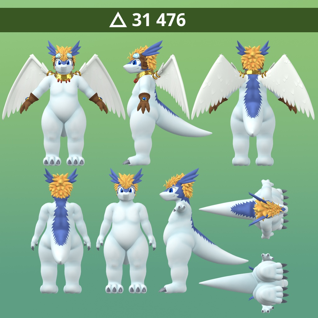 Windragon 「シロン」 Shiron 3D VRChat avatar 3.0