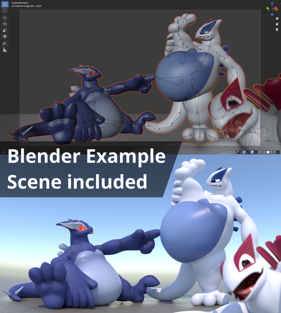 Chonky Lugia VRChat Avatar 3.0
