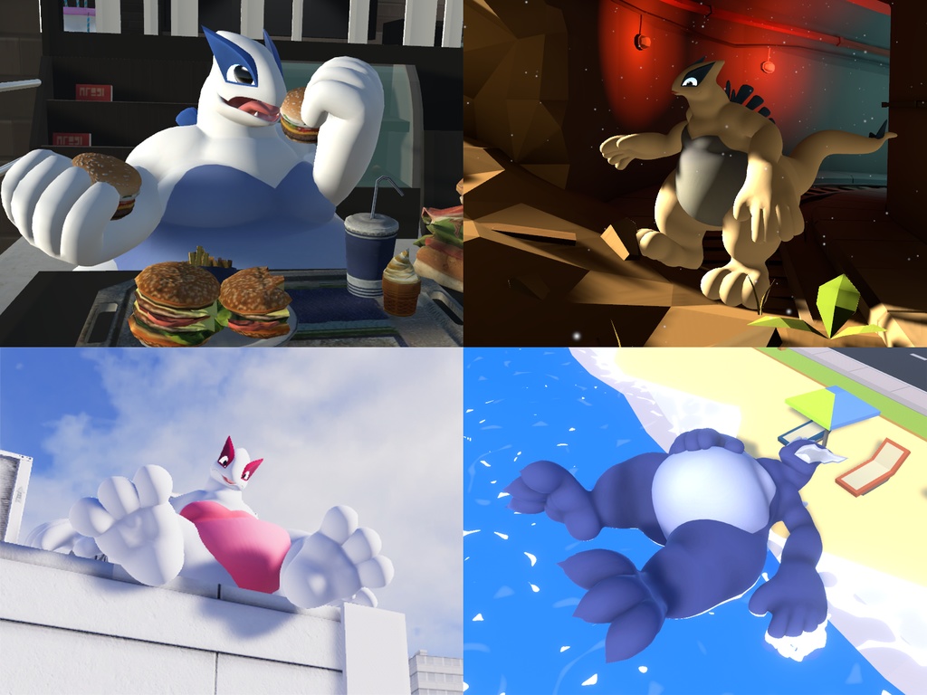 Chonky Lugia VRChat Avatar 3.0