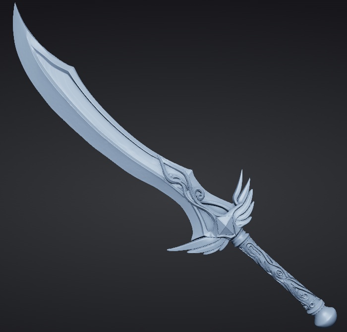【3Dプリント用STL】炎の剣/Flame Sword