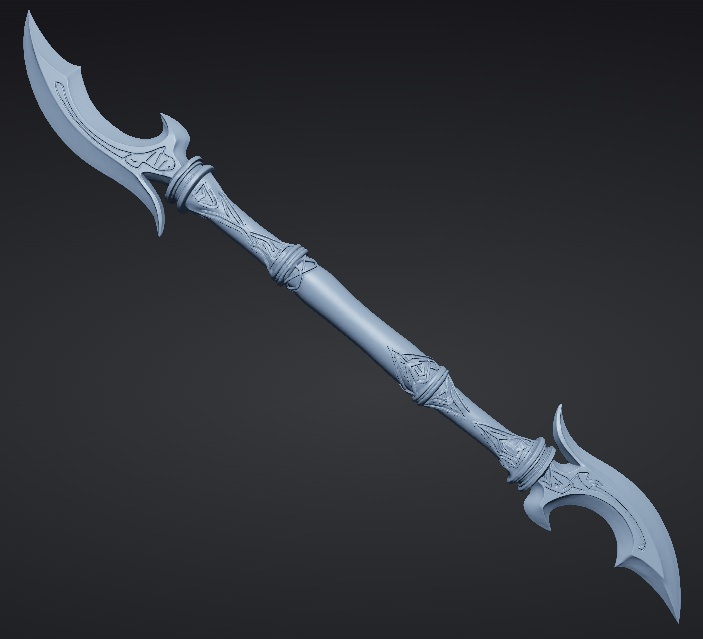 【3Dプリント用STL】嵐の槍/Storm Halberd