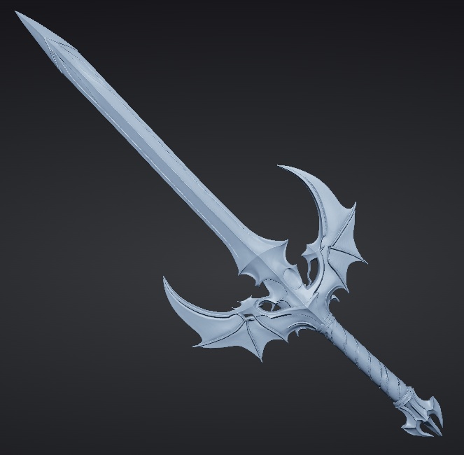 【3Dプリント用STL】蝙蝠の剣/Bat Sword