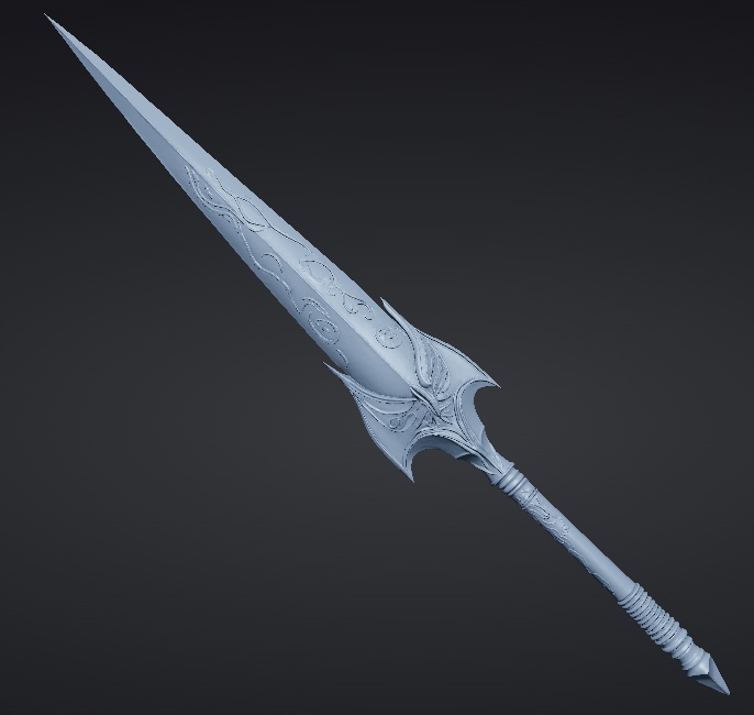 【3Dプリント用STL】蝙蝠の槍/Bat Spear