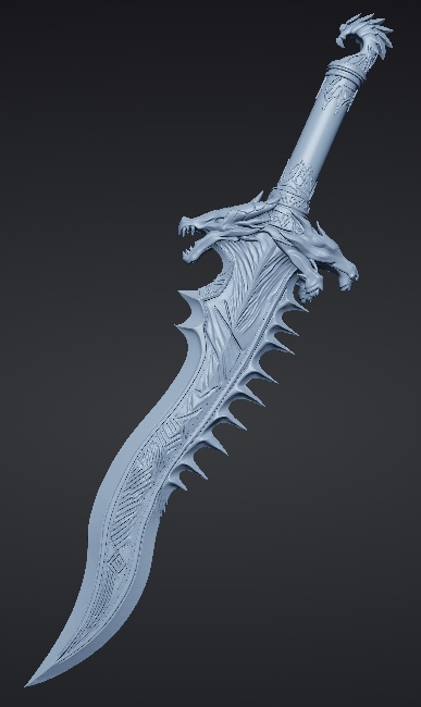 【3Dプリント用STL】狼の逆手剣/Wolf's Reverse-Grip Sword