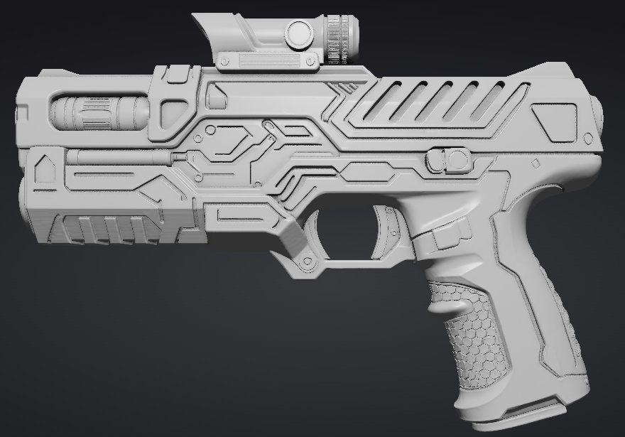 【3Dプリント用STL】骸骨の銃/Skeleton gun