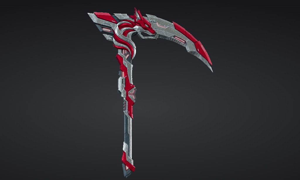 【ハイポリモデル】オリジナル武器・鎌_001/ Hi-poly Original Weapon Scythe 001