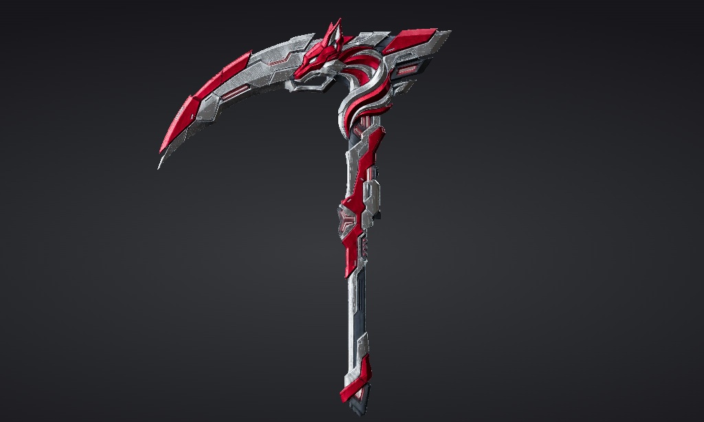 【ハイポリモデル】オリジナル武器・鎌_001/ Hi-poly Original Weapon Scythe 001