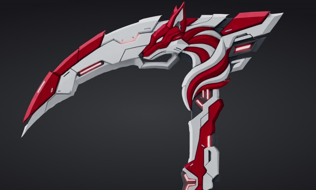 【ハイポリモデル】オリジナル武器・鎌_001/ Hi-poly Original Weapon Scythe 001