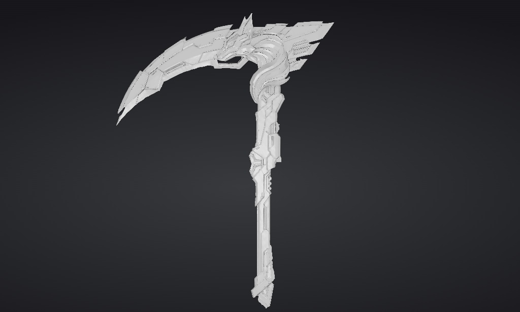 【ハイポリモデル】オリジナル武器・鎌_001/ Hi-poly Original Weapon Scythe 001