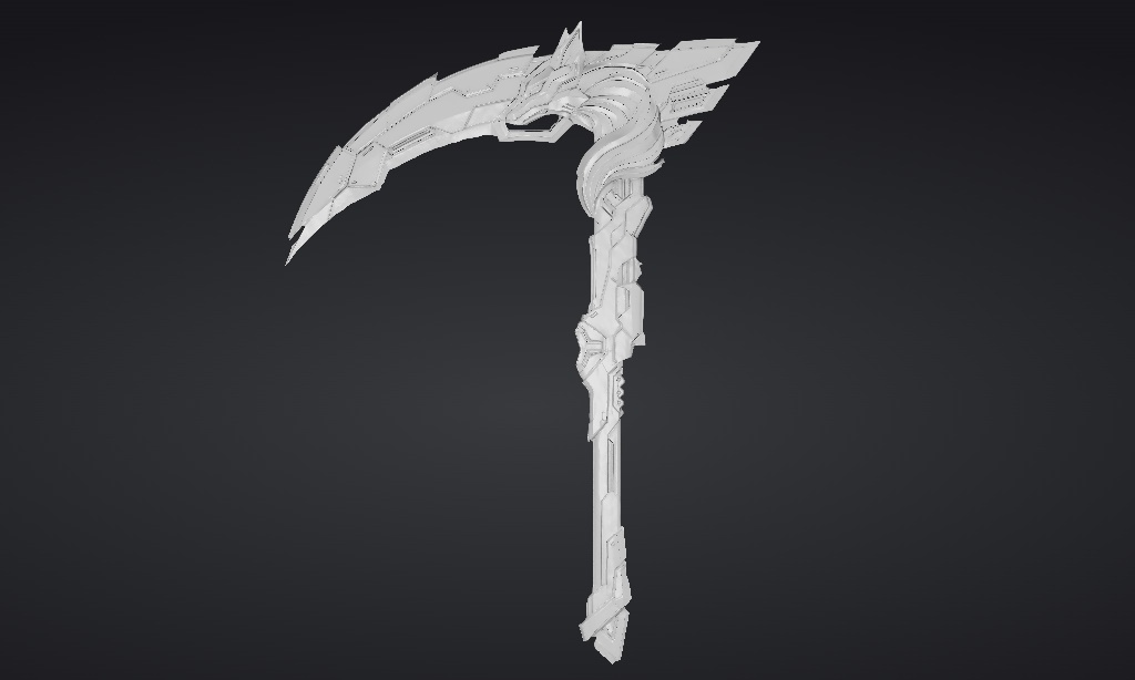 【ハイポリモデル】オリジナル武器・鎌_001/ Hi-poly Original Weapon Scythe 001