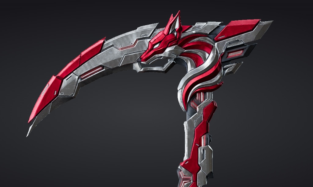 【ハイポリモデル】オリジナル武器・鎌_001/ Hi-poly Original Weapon Scythe 001
