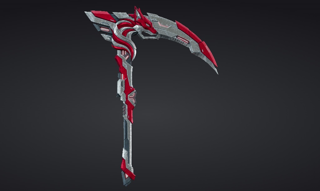 【ハイポリモデル】オリジナル武器・鎌_001/ Hi-poly Original Weapon Scythe 001