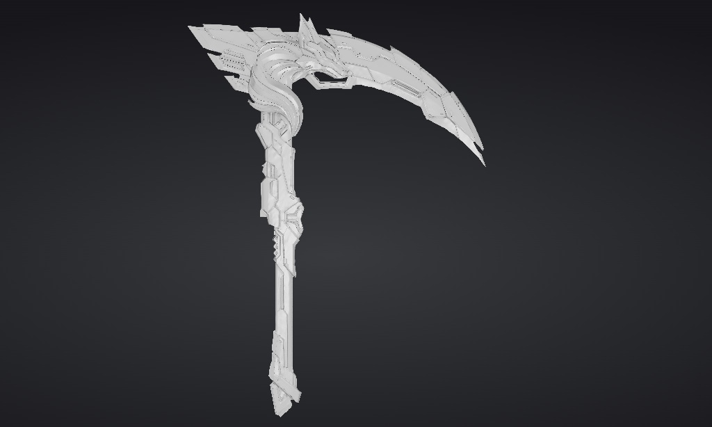 【ハイポリモデル】オリジナル武器・鎌_001/ Hi-poly Original Weapon Scythe 001