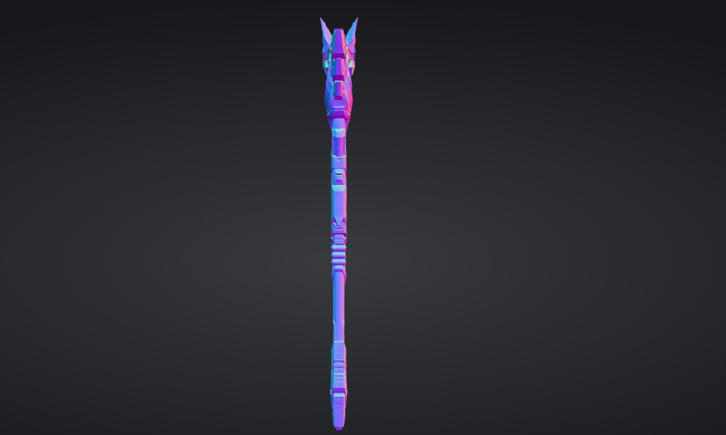 【ハイポリモデル】オリジナル武器・鎌_001/ Hi-poly Original Weapon Scythe 001