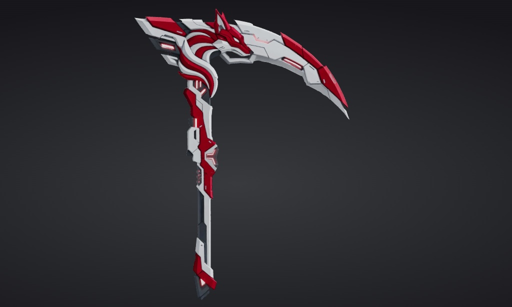 【ハイポリモデル】オリジナル武器・鎌_001/ Hi-poly Original Weapon Scythe 001