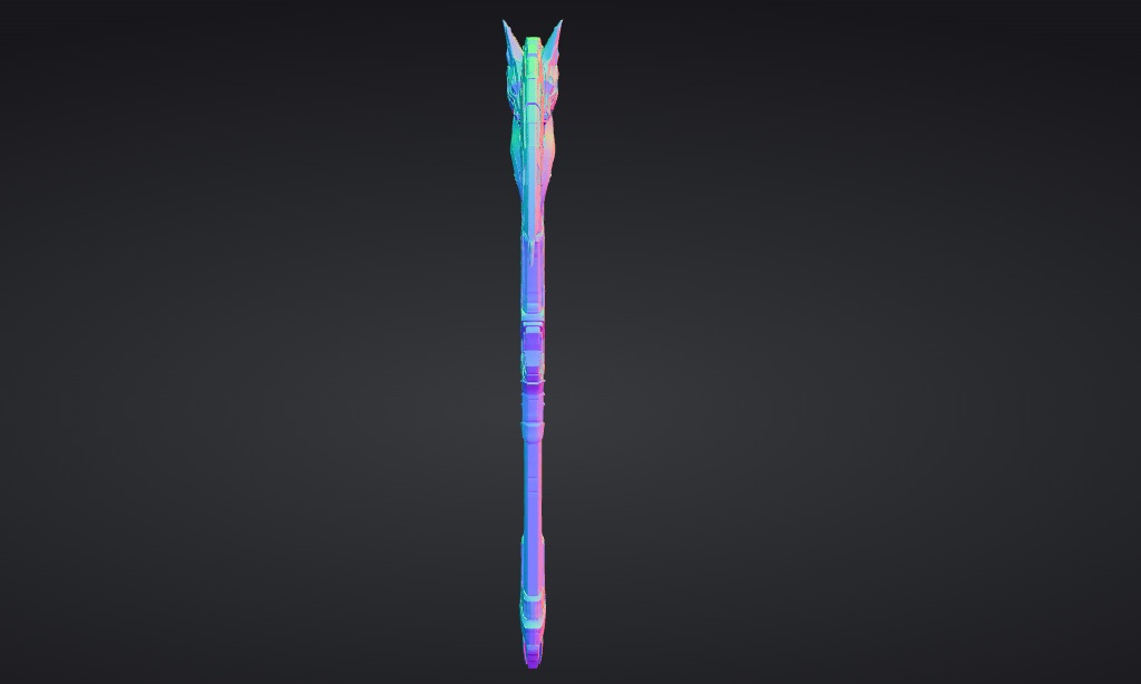 【ハイポリモデル】オリジナル武器・鎌_001/ Hi-poly Original Weapon Scythe 001