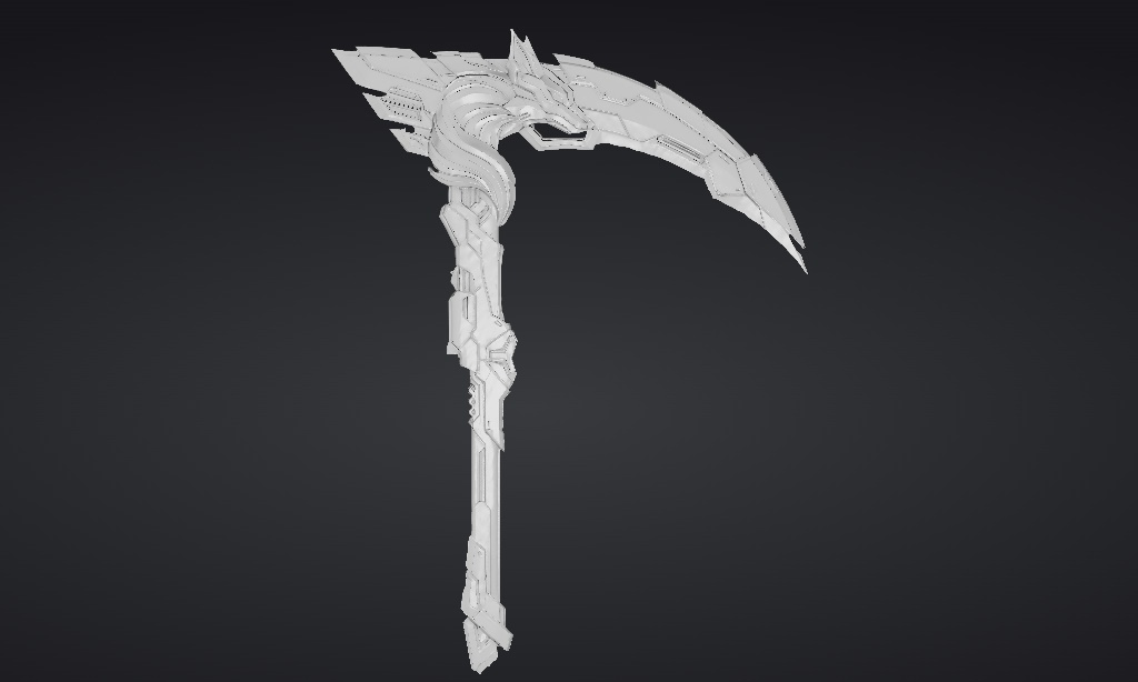 【ハイポリモデル】オリジナル武器・鎌_001/ Hi-poly Original Weapon Scythe 001