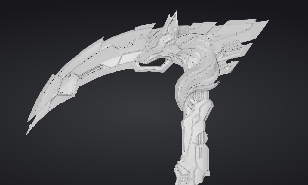 【ハイポリモデル】オリジナル武器・鎌_001/ Hi-poly Original Weapon Scythe 001