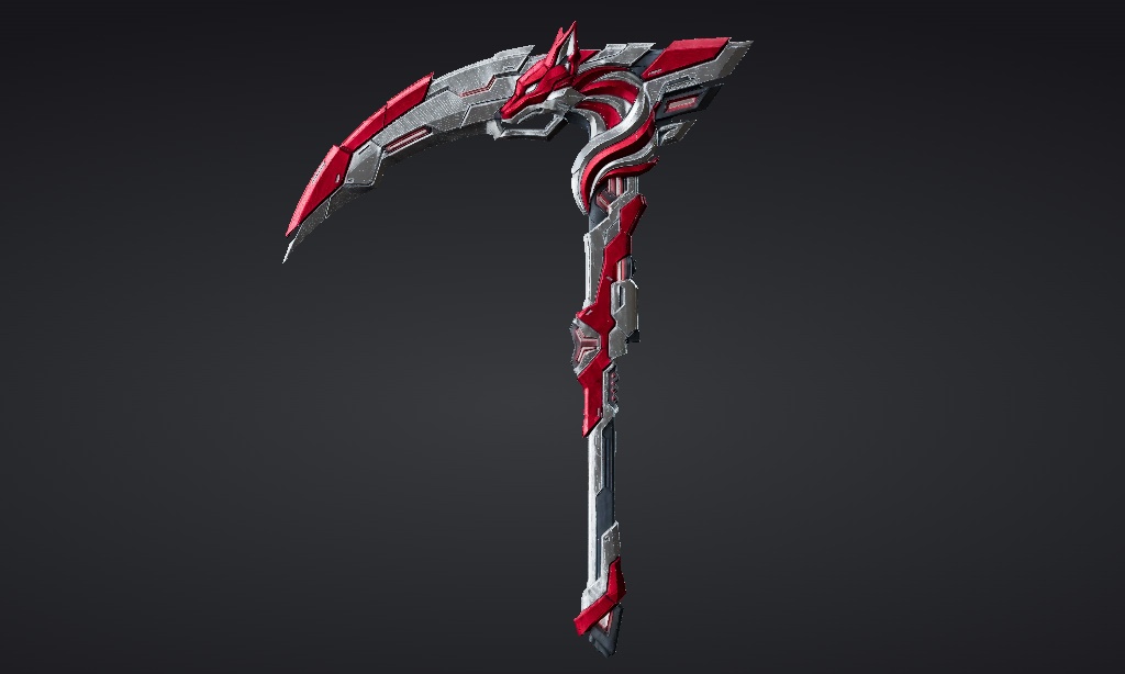 【ハイポリモデル】オリジナル武器・鎌_001/ Hi-poly Original Weapon Scythe 001