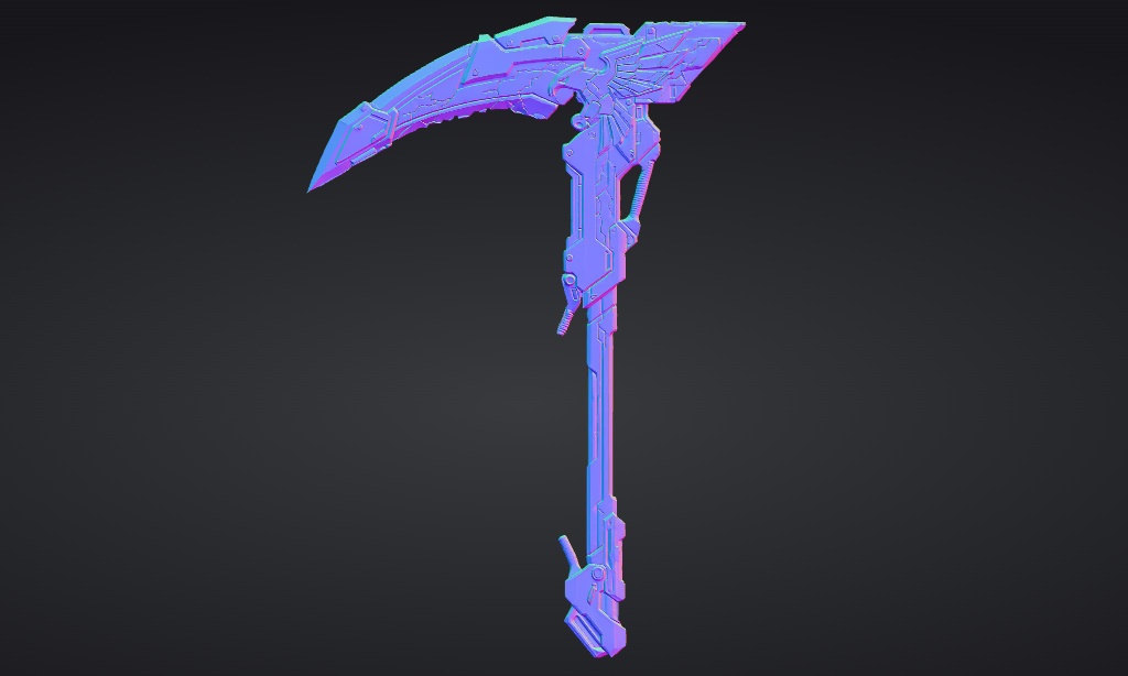 【ハイポリモデル】オリジナル武器・鎌_002/ Hi-poly Original Weapon Scythe 002