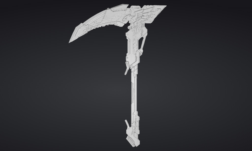 【ハイポリモデル】オリジナル武器・鎌_002/ Hi-poly Original Weapon Scythe 002