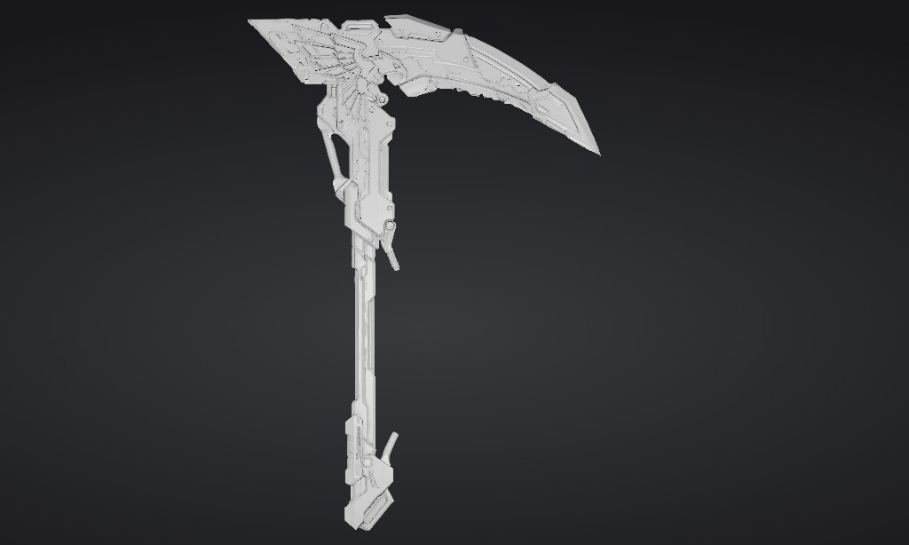 【ハイポリモデル】オリジナル武器・鎌_002/ Hi-poly Original Weapon Scythe 002