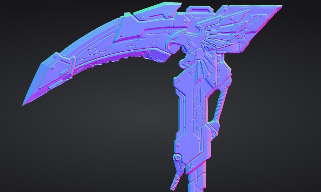 【ハイポリモデル】オリジナル武器・鎌_002/ Hi-poly Original Weapon Scythe 002