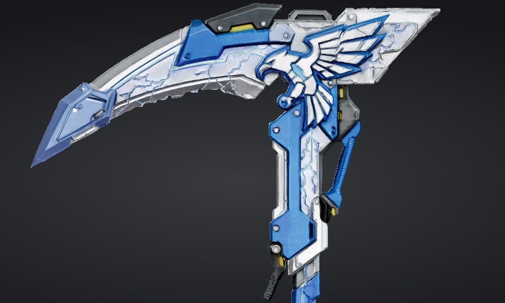 【ハイポリモデル】オリジナル武器・鎌_002/ Hi-poly Original Weapon Scythe 002
