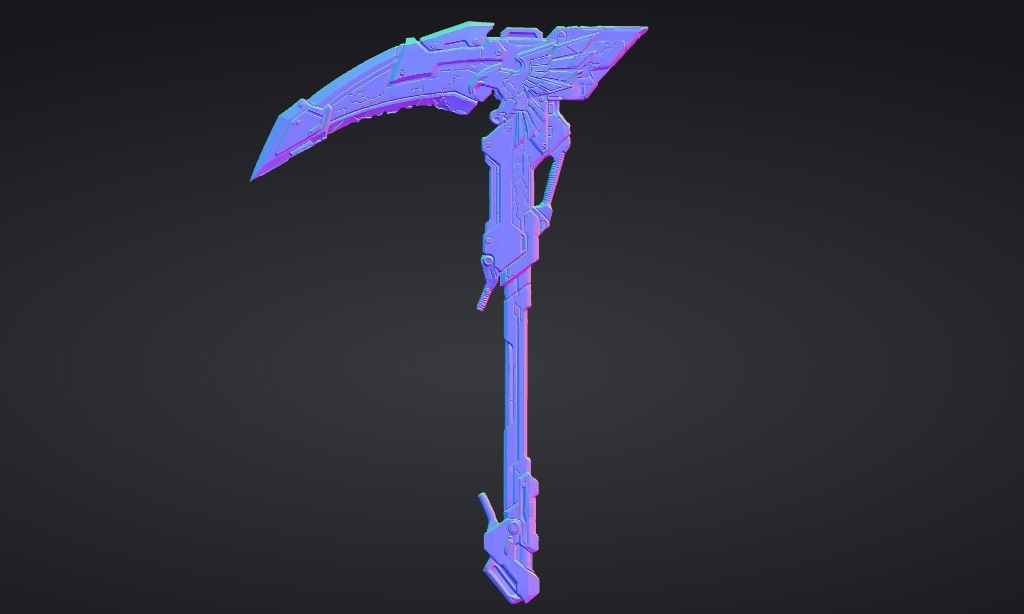 【ハイポリモデル】オリジナル武器・鎌_002/ Hi-poly Original Weapon Scythe 002