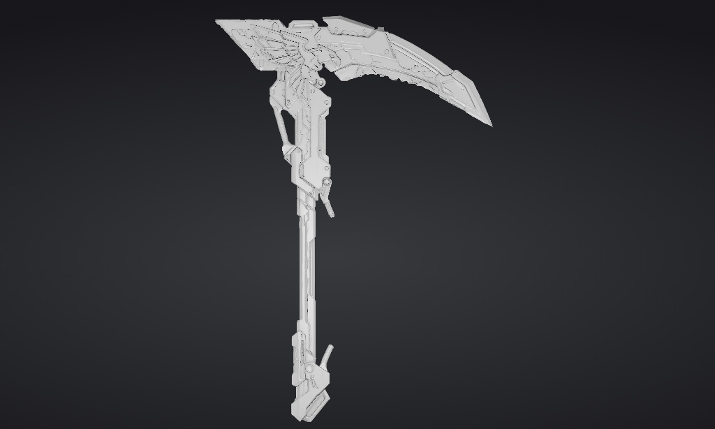 【ハイポリモデル】オリジナル武器・鎌_002/ Hi-poly Original Weapon Scythe 002