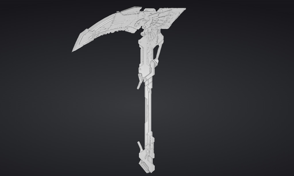【ハイポリモデル】オリジナル武器・鎌_002/ Hi-poly Original Weapon Scythe 002