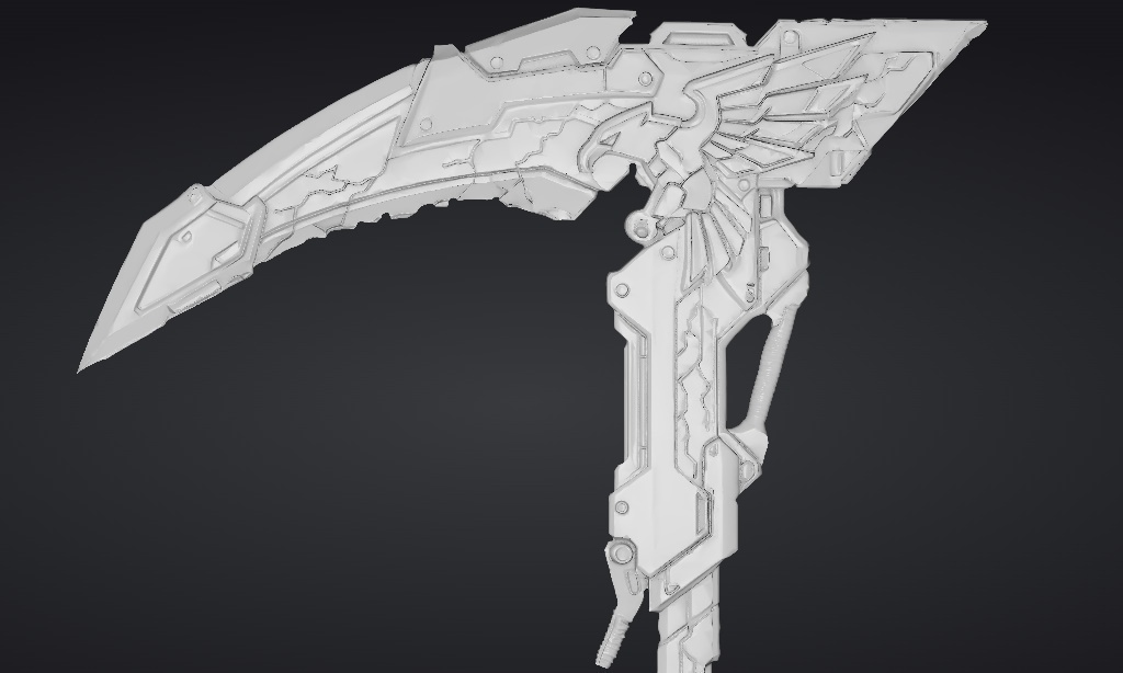 【ハイポリモデル】オリジナル武器・鎌_002/ Hi-poly Original Weapon Scythe 002