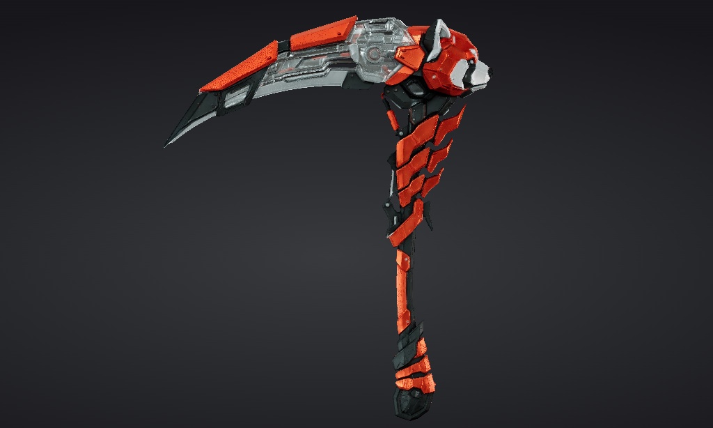 【ハイポリモデル】オリジナル武器・鎌_003/ Hi-poly Original Weapon Scythe 003
