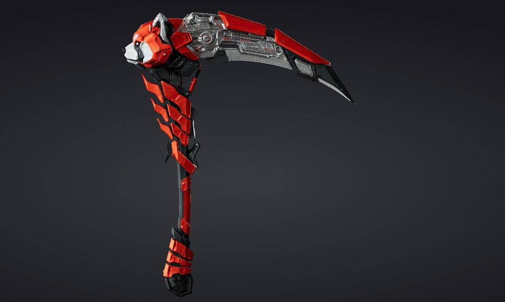 【ハイポリモデル】オリジナル武器・鎌_003/ Hi-poly Original Weapon Scythe 003