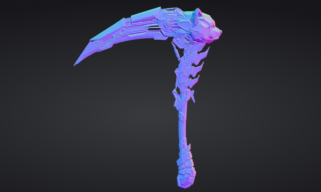 【ハイポリモデル】オリジナル武器・鎌_003/ Hi-poly Original Weapon Scythe 003