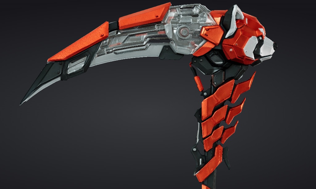 【ハイポリモデル】オリジナル武器・鎌_003/ Hi-poly Original Weapon Scythe 003