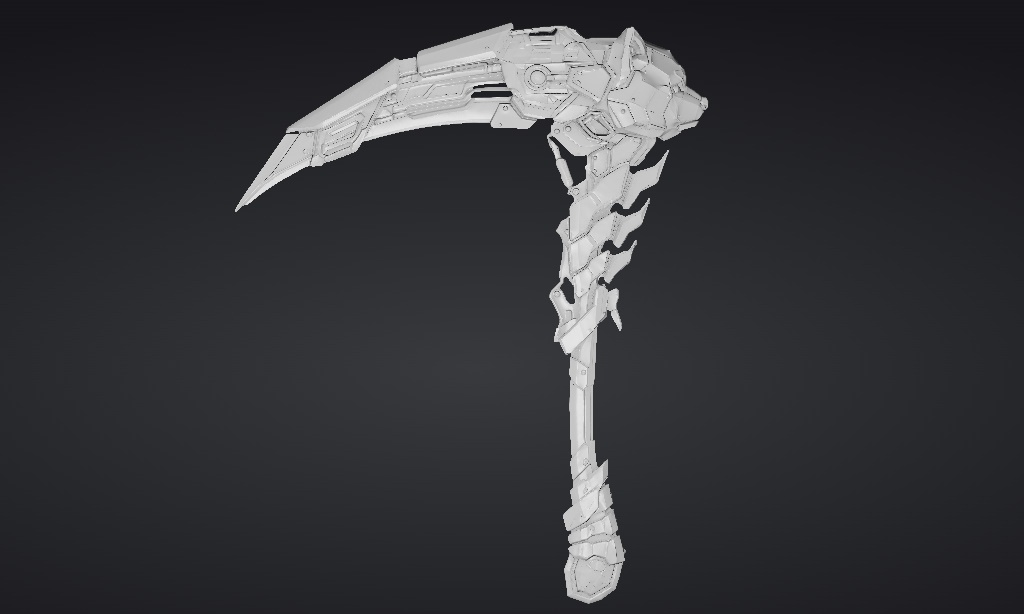 【ハイポリモデル】オリジナル武器・鎌_003/ Hi-poly Original Weapon Scythe 003