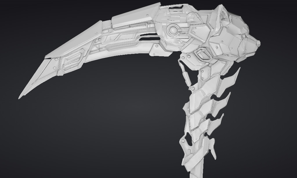 【ハイポリモデル】オリジナル武器・鎌_003/ Hi-poly Original Weapon Scythe 003