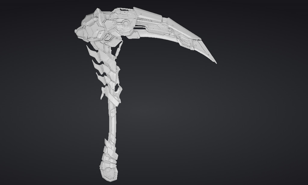 【ハイポリモデル】オリジナル武器・鎌_003/ Hi-poly Original Weapon Scythe 003