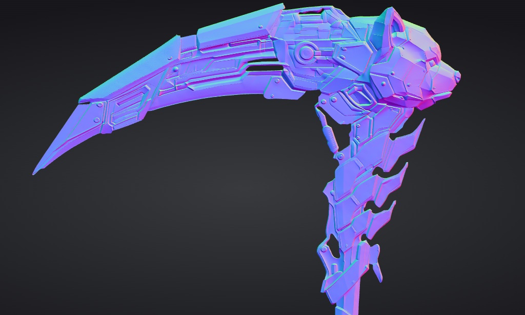 【ハイポリモデル】オリジナル武器・鎌_003/ Hi-poly Original Weapon Scythe 003