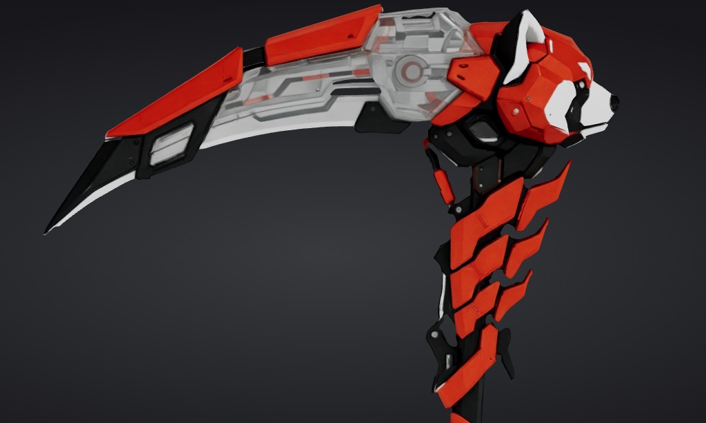 【ハイポリモデル】オリジナル武器・鎌_003/ Hi-poly Original Weapon Scythe 003