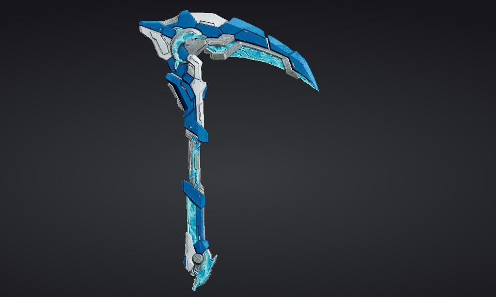 【ハイポリモデル】オリジナル武器・鎌_004/ Hi-poly Original Weapon Scythe 004