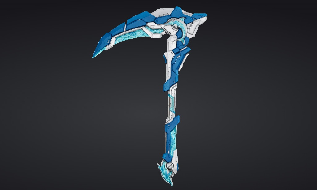 【ハイポリモデル】オリジナル武器・鎌_004/ Hi-poly Original Weapon Scythe 004