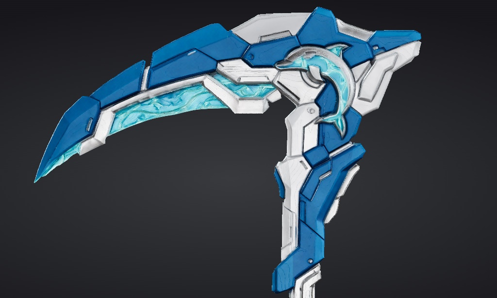 【ハイポリモデル】オリジナル武器・鎌_004/ Hi-poly Original Weapon Scythe 004