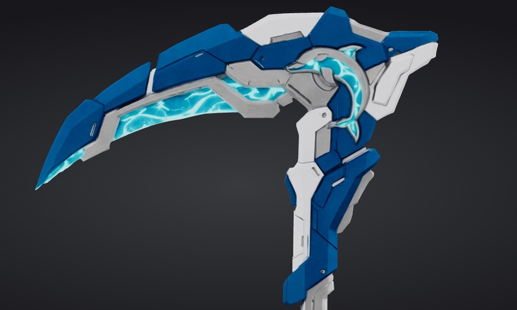 【ハイポリモデル】オリジナル武器・鎌_004/ Hi-poly Original Weapon Scythe 004