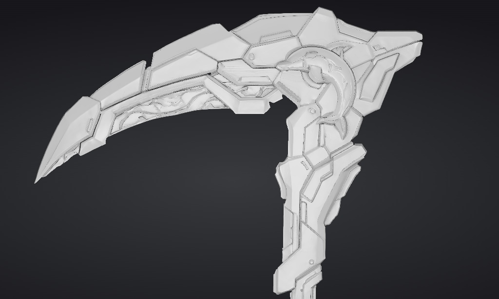 【ハイポリモデル】オリジナル武器・鎌_004/ Hi-poly Original Weapon Scythe 004