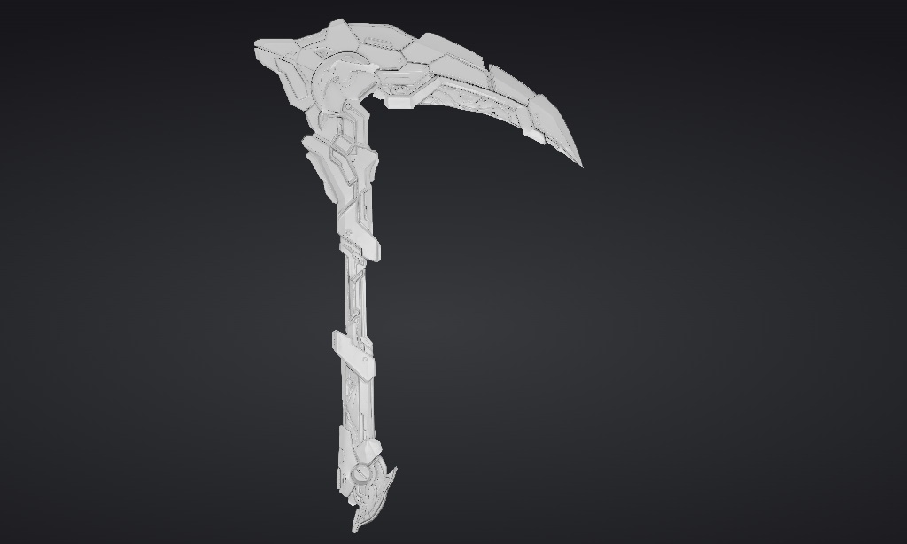 【ハイポリモデル】オリジナル武器・鎌_004/ Hi-poly Original Weapon Scythe 004