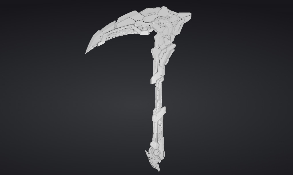 【ハイポリモデル】オリジナル武器・鎌_004/ Hi-poly Original Weapon Scythe 004